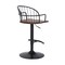 Armen Living Edward Adjustable Walnut Glazed Barstool in Black Powder Coated Finish LCEWBABLWA - alternate 3